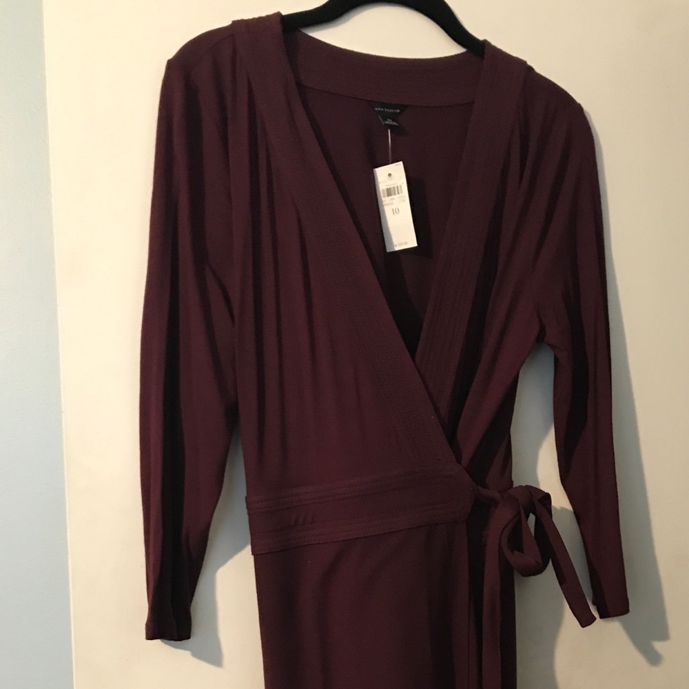 Size 10 Ann Taylor burgundy wrap dress